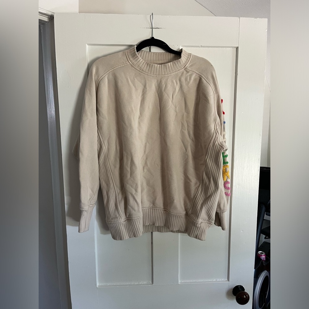 Women's Cream Sweater with Colorful Embroidery - Picture 3 of 6